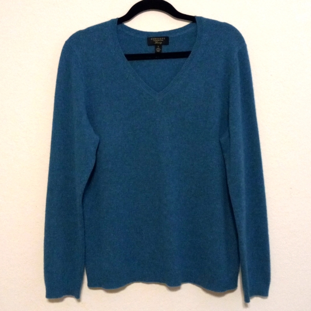 CHARTER CLUB  100% Long Sleeve Cashmere Luxury V-Neck Size: Large